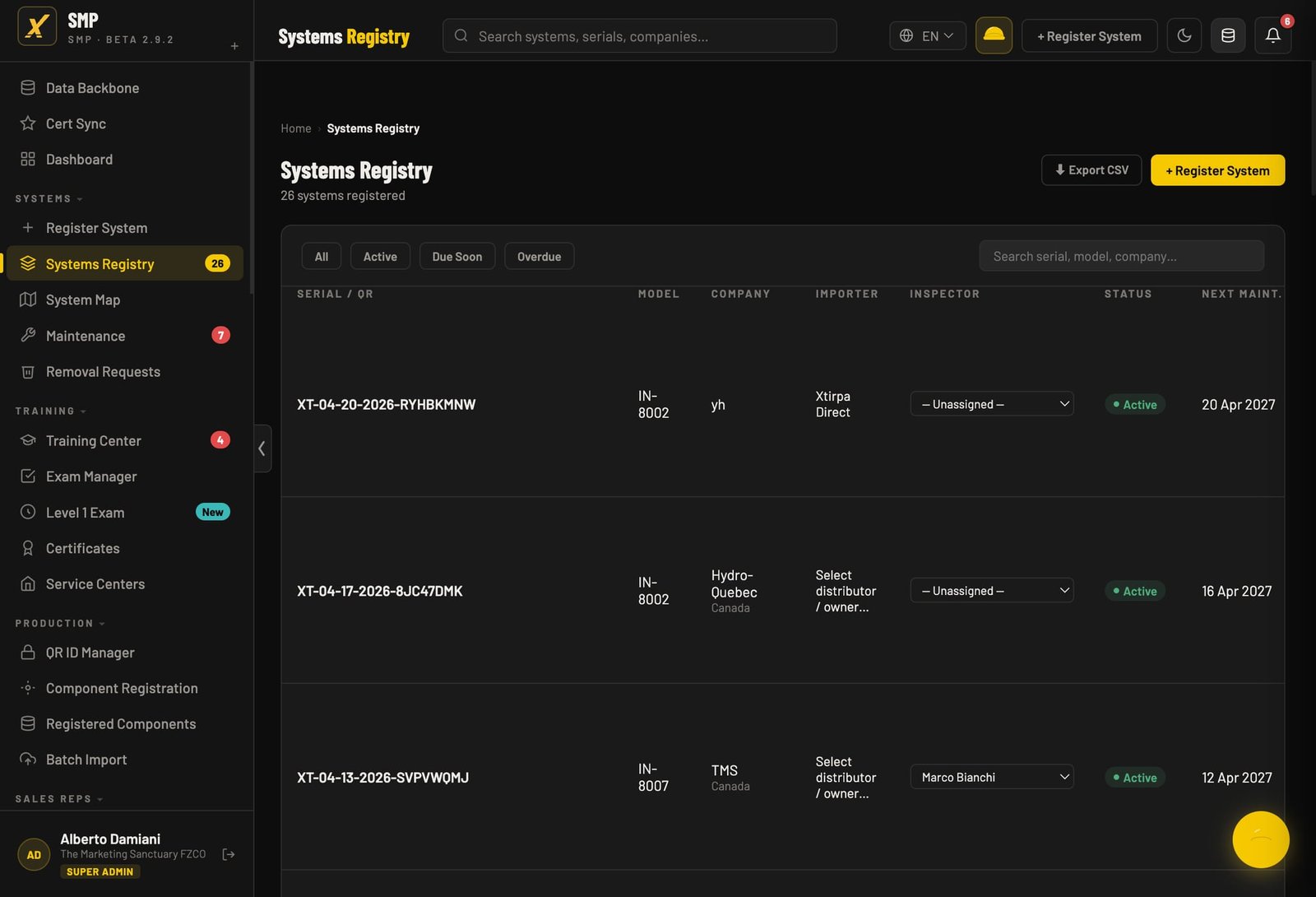 SafeTrack &mdash; Systems Registry